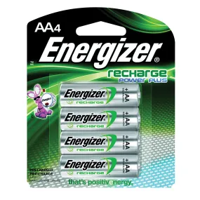 Energizer NH15BP-4 Rechargeable Battery, 1.2 V Battery, 2300 mAh, AA Battery, Nickel-Metal Hydride, Black