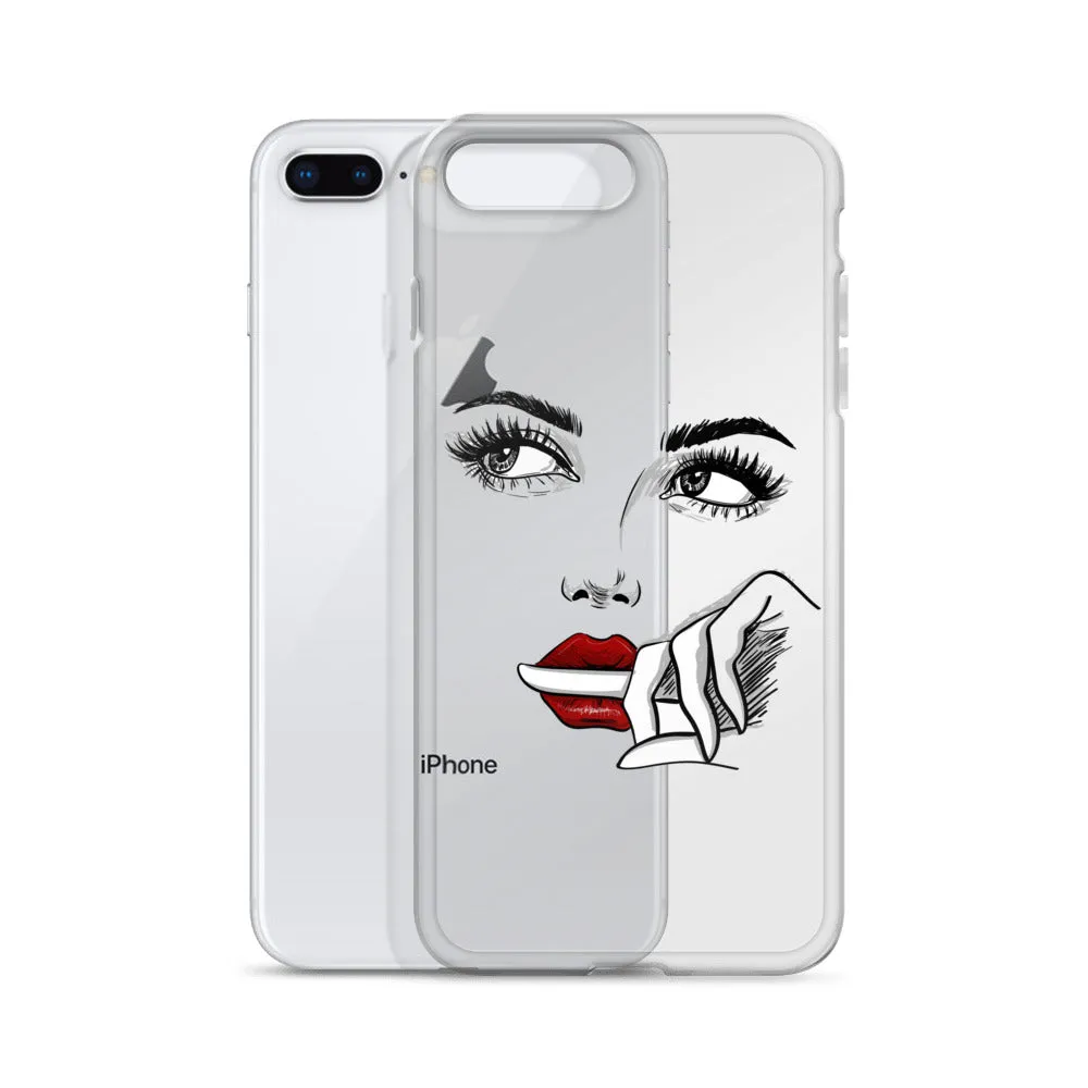 Face Line Art Drawing iPhone 14 13 12 Pro Max Clear Case, Artistic Modern Print Cute Aesthetic iPhone 11 Mini SE XS XR X 7 Plus 8 Cell Phone