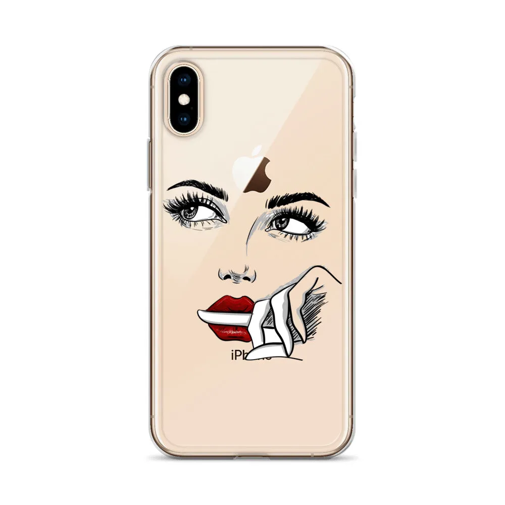 Face Line Art Drawing iPhone 14 13 12 Pro Max Clear Case, Artistic Modern Print Cute Aesthetic iPhone 11 Mini SE XS XR X 7 Plus 8 Cell Phone