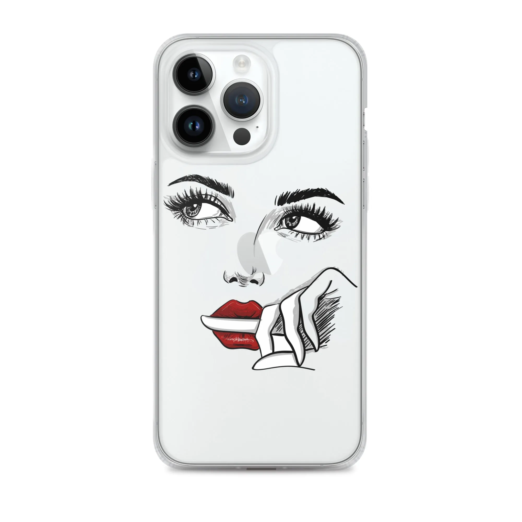 Face Line Art Drawing iPhone 14 13 12 Pro Max Clear Case, Artistic Modern Print Cute Aesthetic iPhone 11 Mini SE XS XR X 7 Plus 8 Cell Phone