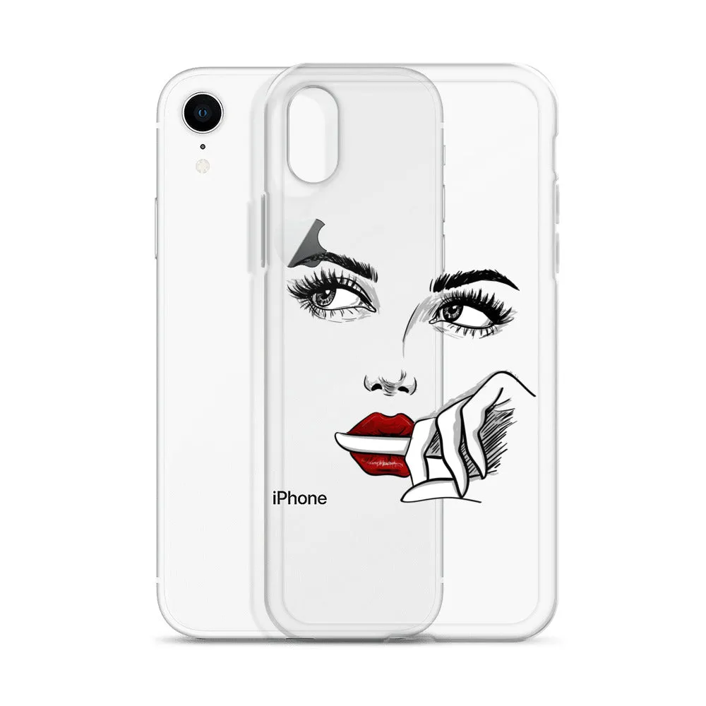 Face Line Art Drawing iPhone 14 13 12 Pro Max Clear Case, Artistic Modern Print Cute Aesthetic iPhone 11 Mini SE XS XR X 7 Plus 8 Cell Phone