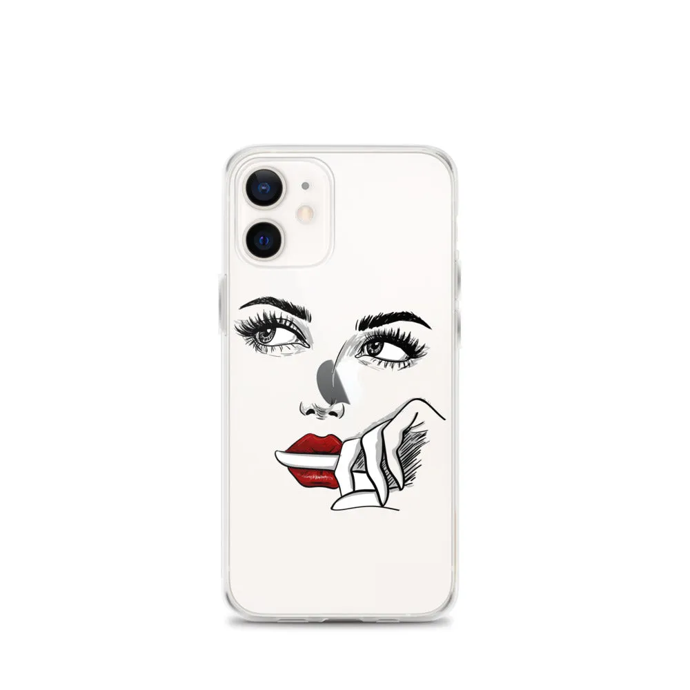 Face Line Art Drawing iPhone 14 13 12 Pro Max Clear Case, Artistic Modern Print Cute Aesthetic iPhone 11 Mini SE XS XR X 7 Plus 8 Cell Phone