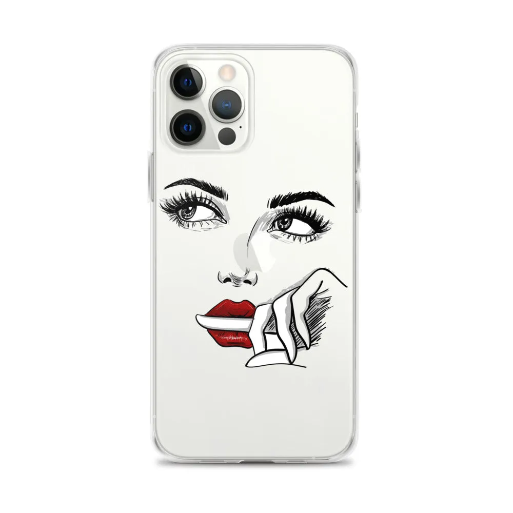 Face Line Art Drawing iPhone 14 13 12 Pro Max Clear Case, Artistic Modern Print Cute Aesthetic iPhone 11 Mini SE XS XR X 7 Plus 8 Cell Phone