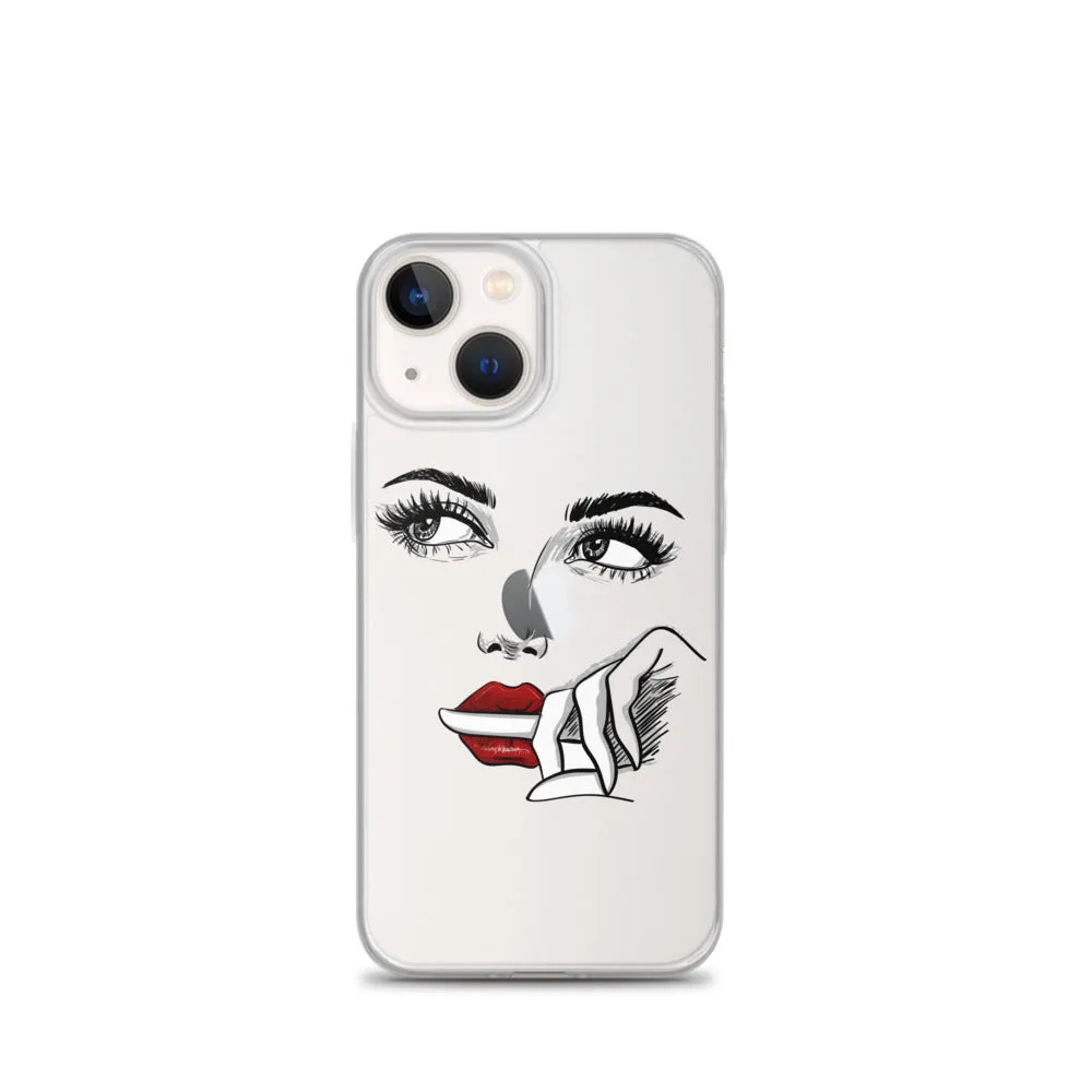 Face Line Art Drawing iPhone 14 13 12 Pro Max Clear Case, Artistic Modern Print Cute Aesthetic iPhone 11 Mini SE XS XR X 7 Plus 8 Cell Phone