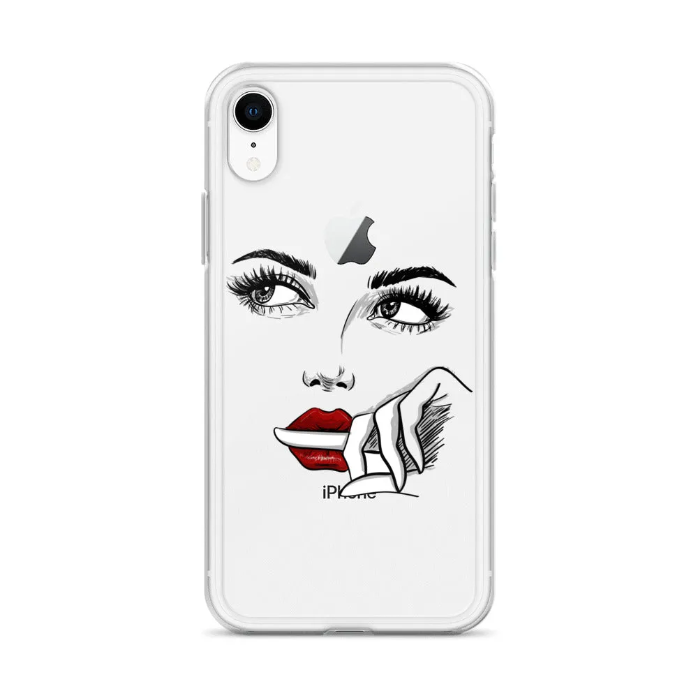 Face Line Art Drawing iPhone 14 13 12 Pro Max Clear Case, Artistic Modern Print Cute Aesthetic iPhone 11 Mini SE XS XR X 7 Plus 8 Cell Phone