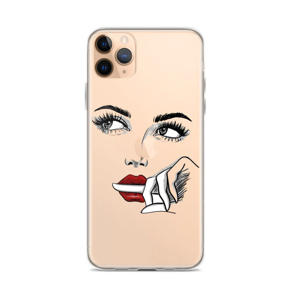 Face Line Art Drawing iPhone 14 13 12 Pro Max Clear Case, Artistic Modern Print Cute Aesthetic iPhone 11 Mini SE XS XR X 7 Plus 8 Cell Phone