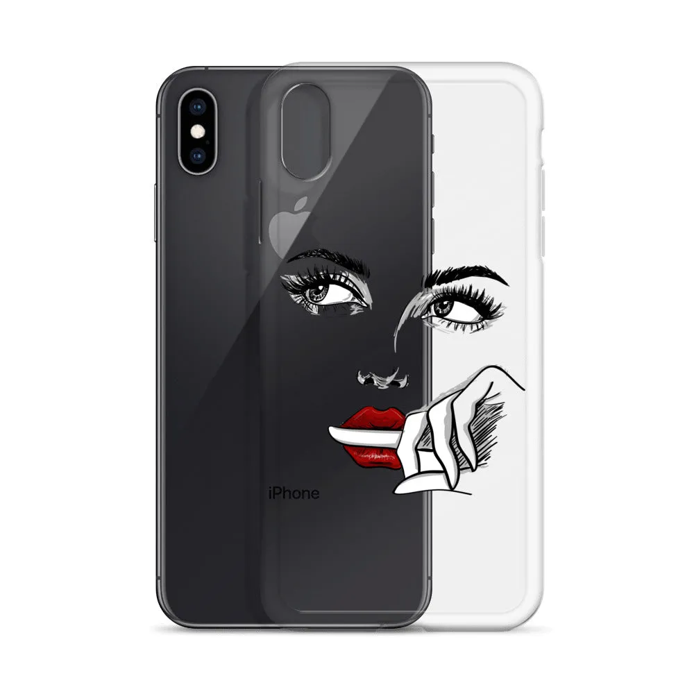 Face Line Art Drawing iPhone 14 13 12 Pro Max Clear Case, Artistic Modern Print Cute Aesthetic iPhone 11 Mini SE XS XR X 7 Plus 8 Cell Phone