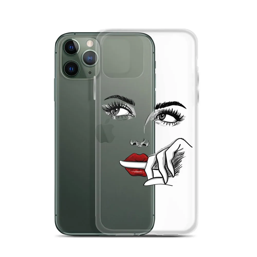 Face Line Art Drawing iPhone 14 13 12 Pro Max Clear Case, Artistic Modern Print Cute Aesthetic iPhone 11 Mini SE XS XR X 7 Plus 8 Cell Phone