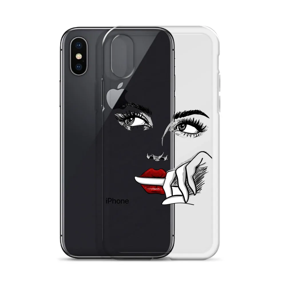 Face Line Art Drawing iPhone 14 13 12 Pro Max Clear Case, Artistic Modern Print Cute Aesthetic iPhone 11 Mini SE XS XR X 7 Plus 8 Cell Phone