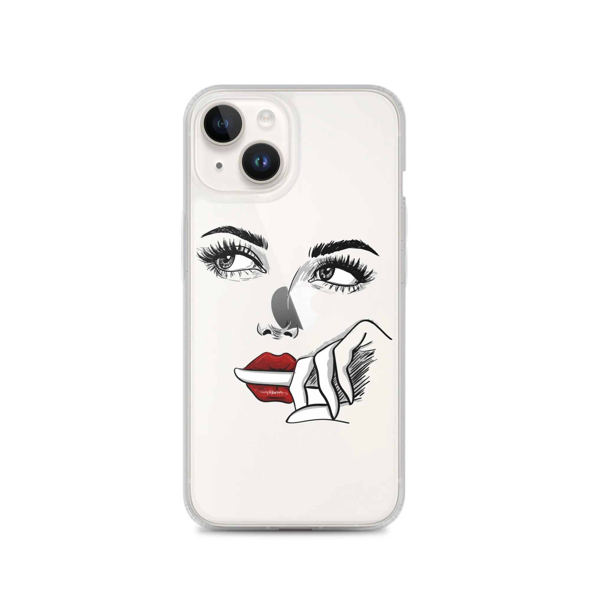 Face Line Art Drawing iPhone 14 13 12 Pro Max Clear Case, Artistic Modern Print Cute Aesthetic iPhone 11 Mini SE XS XR X 7 Plus 8 Cell Phone