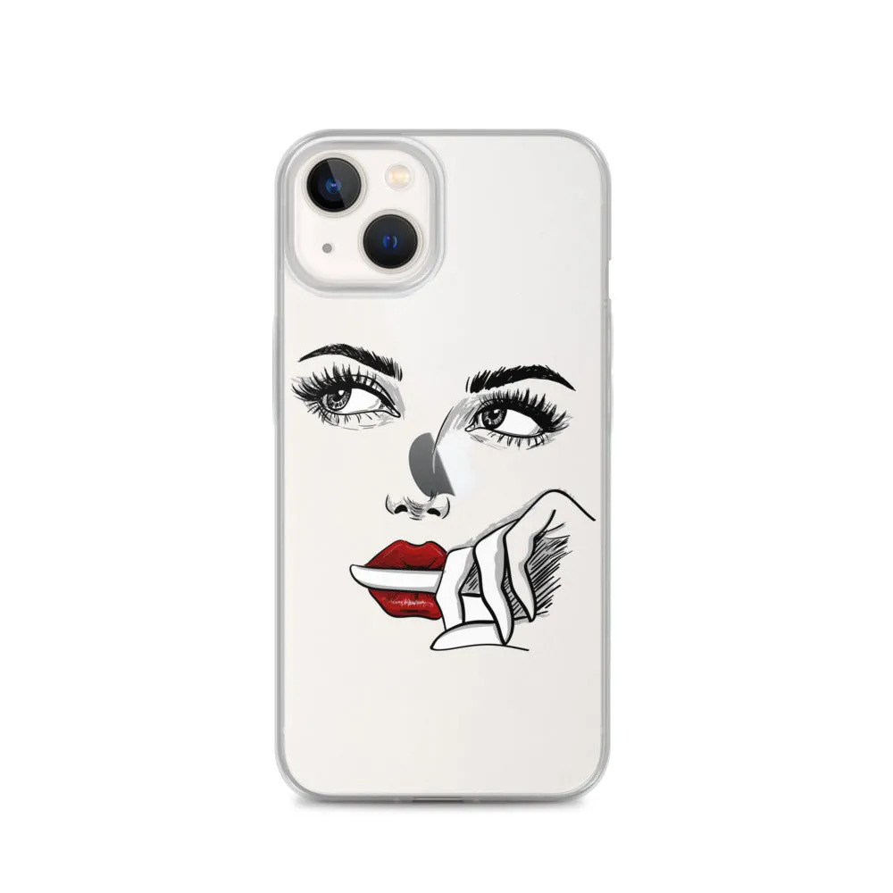 Face Line Art Drawing iPhone 14 13 12 Pro Max Clear Case, Artistic Modern Print Cute Aesthetic iPhone 11 Mini SE XS XR X 7 Plus 8 Cell Phone