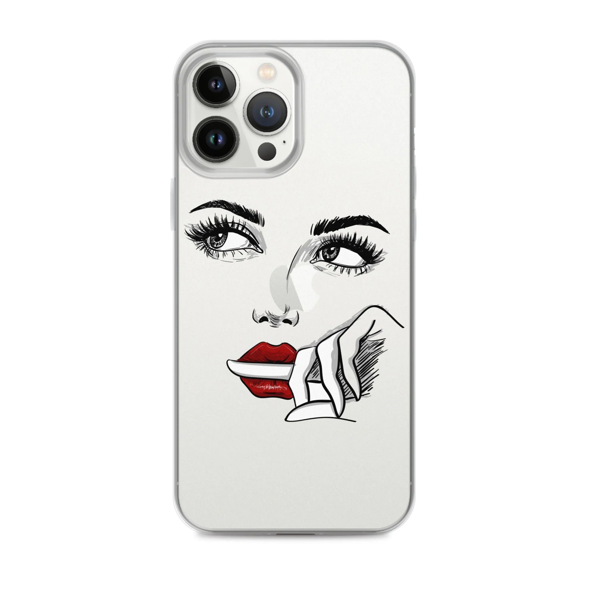 Face Line Art Drawing iPhone 14 13 12 Pro Max Clear Case, Artistic Modern Print Cute Aesthetic iPhone 11 Mini SE XS XR X 7 Plus 8 Cell Phone