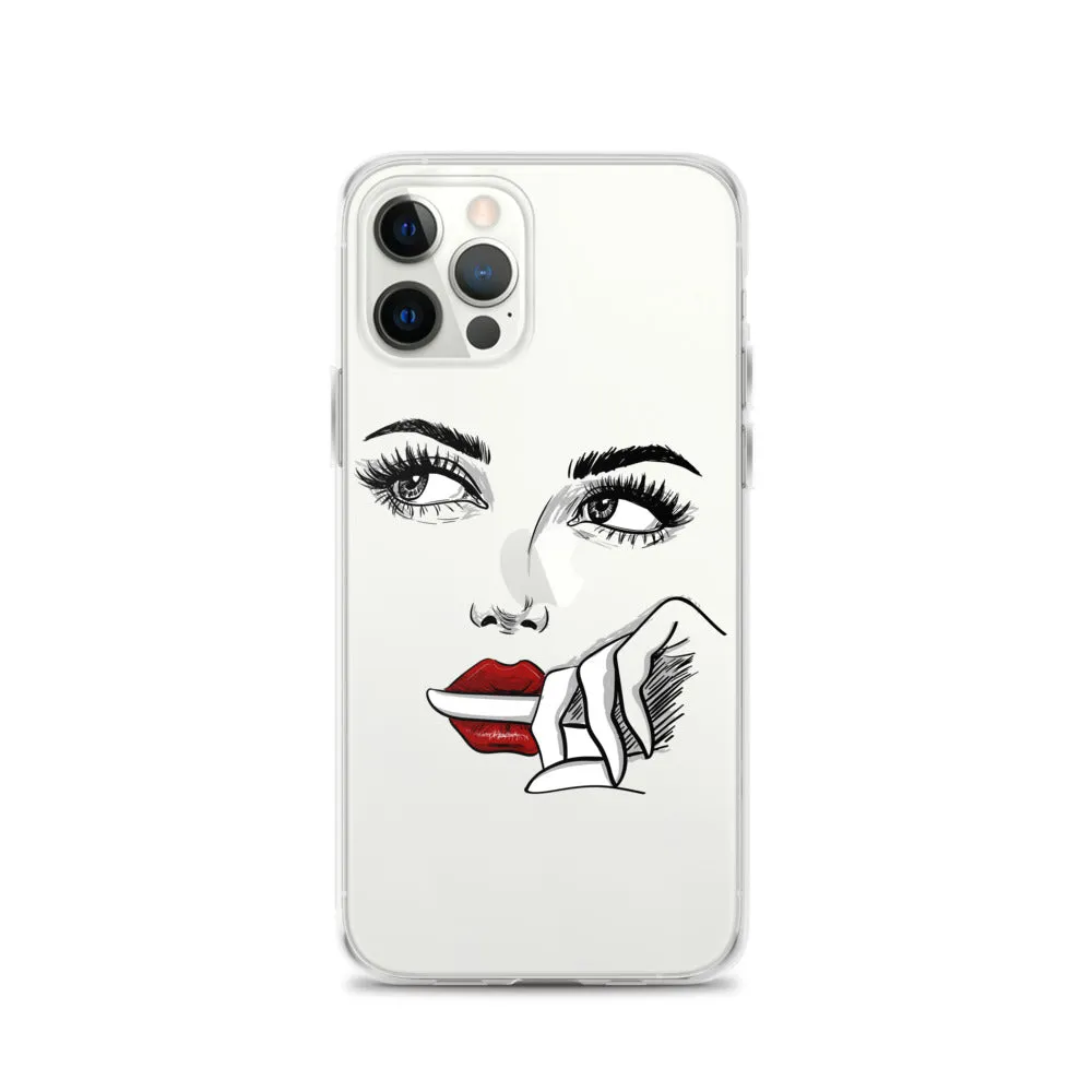 Face Line Art Drawing iPhone 14 13 12 Pro Max Clear Case, Artistic Modern Print Cute Aesthetic iPhone 11 Mini SE XS XR X 7 Plus 8 Cell Phone