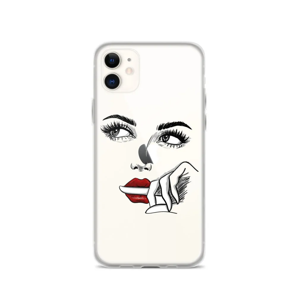 Face Line Art Drawing iPhone 14 13 12 Pro Max Clear Case, Artistic Modern Print Cute Aesthetic iPhone 11 Mini SE XS XR X 7 Plus 8 Cell Phone