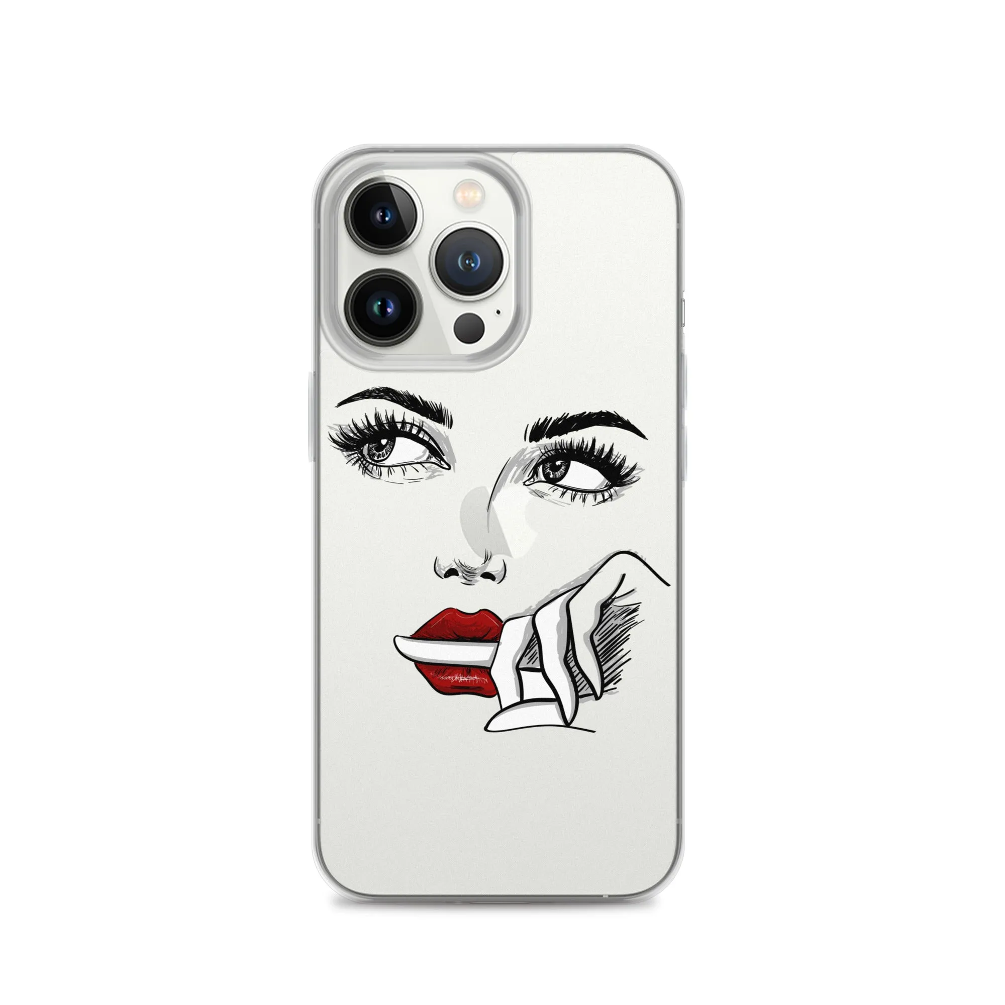 Face Line Art Drawing iPhone 14 13 12 Pro Max Clear Case, Artistic Modern Print Cute Aesthetic iPhone 11 Mini SE XS XR X 7 Plus 8 Cell Phone