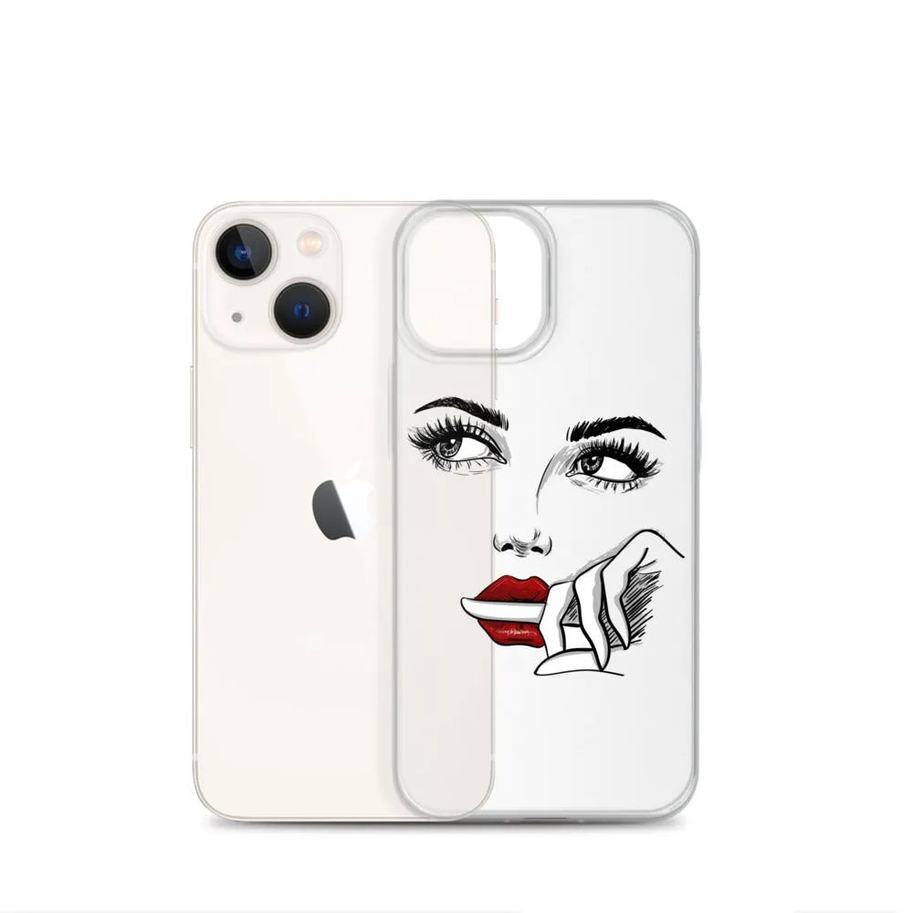 Face Line Art Drawing iPhone 14 13 12 Pro Max Clear Case, Artistic Modern Print Cute Aesthetic iPhone 11 Mini SE XS XR X 7 Plus 8 Cell Phone