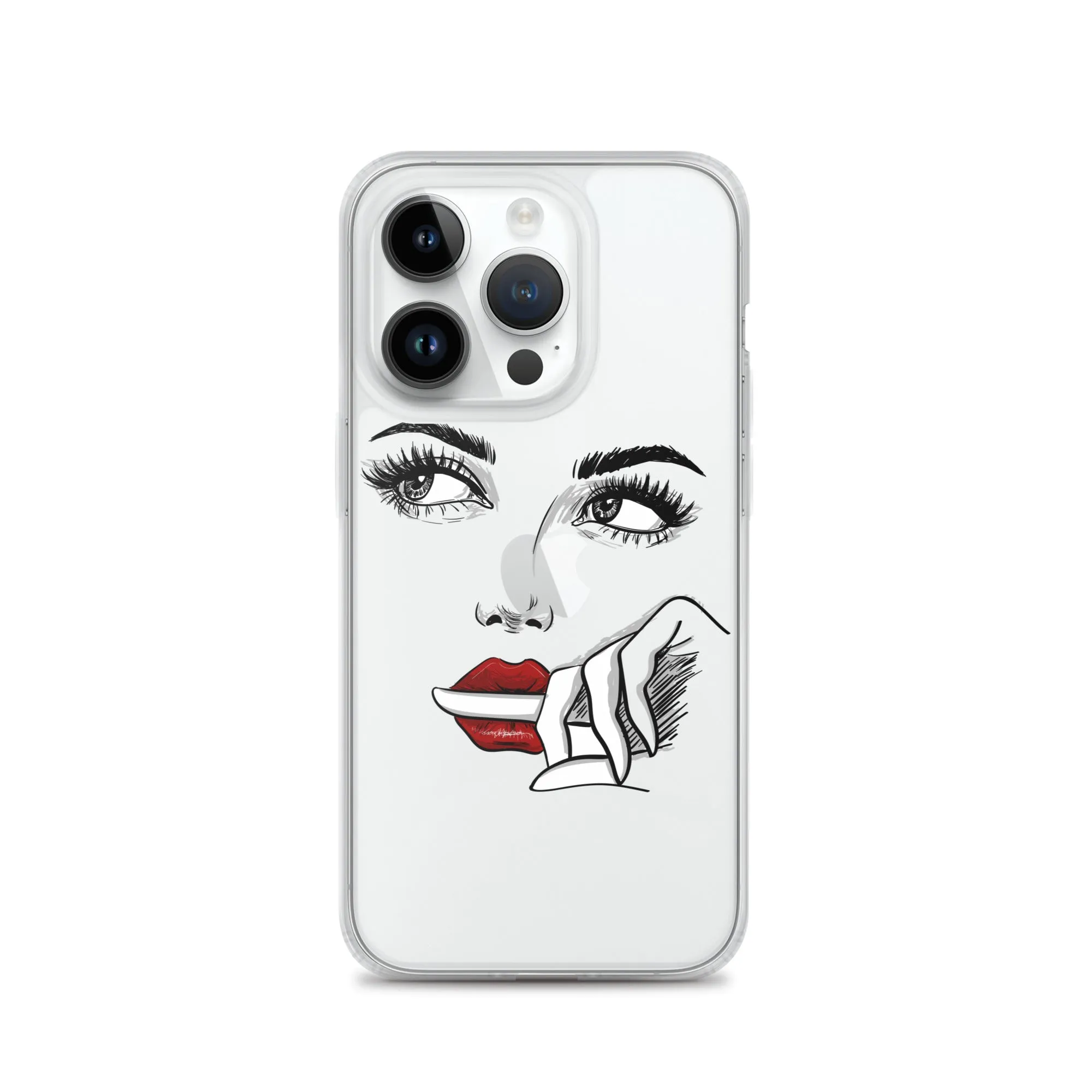 Face Line Art Drawing iPhone 14 13 12 Pro Max Clear Case, Artistic Modern Print Cute Aesthetic iPhone 11 Mini SE XS XR X 7 Plus 8 Cell Phone