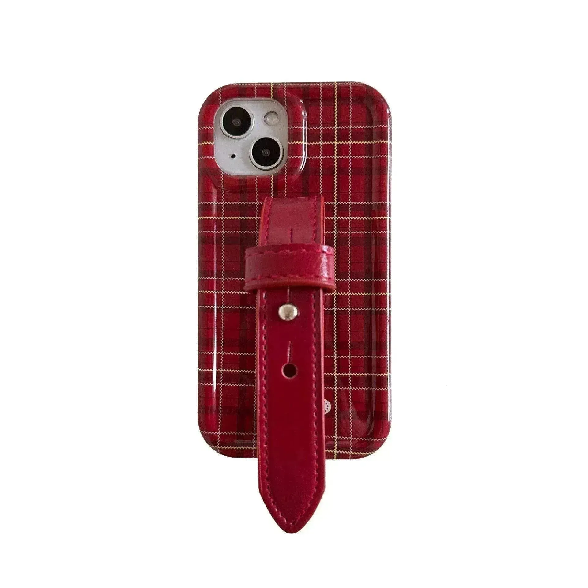 Fashion New Year Wine Red Plaid Phone Case