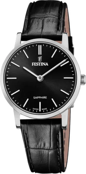 Festina Swiss Made Leather Analog Ladies Watch I Model F20013/4 Quartz Movement