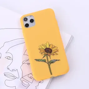 Floral Printed Liquid Silicone mobile phone case Unisex