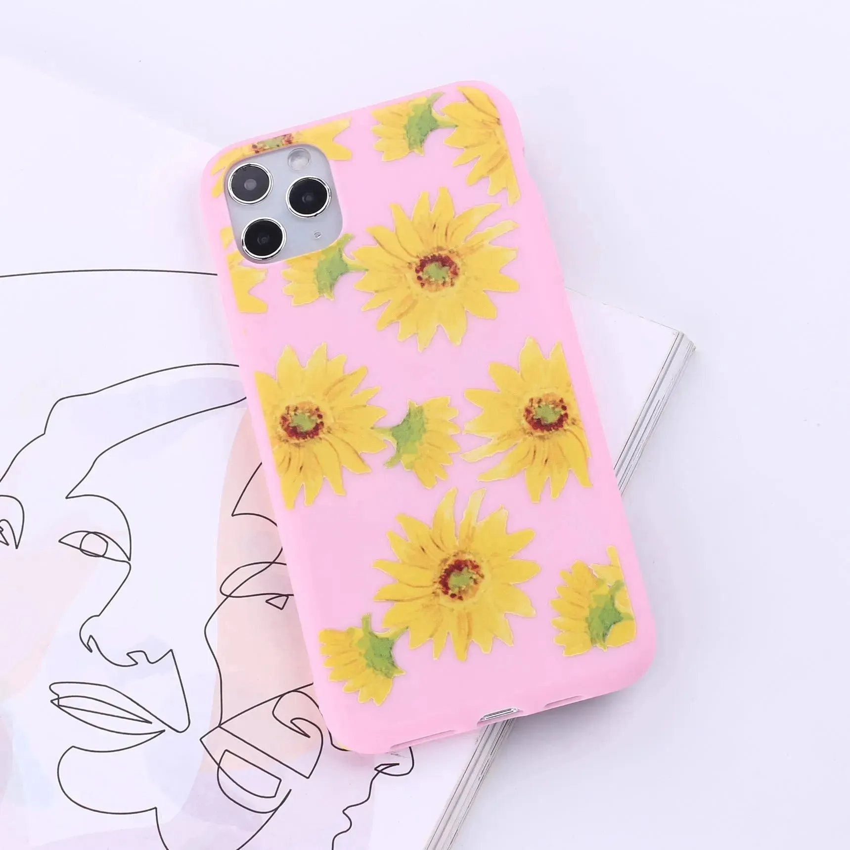 Floral Printed Liquid Silicone mobile phone case Unisex