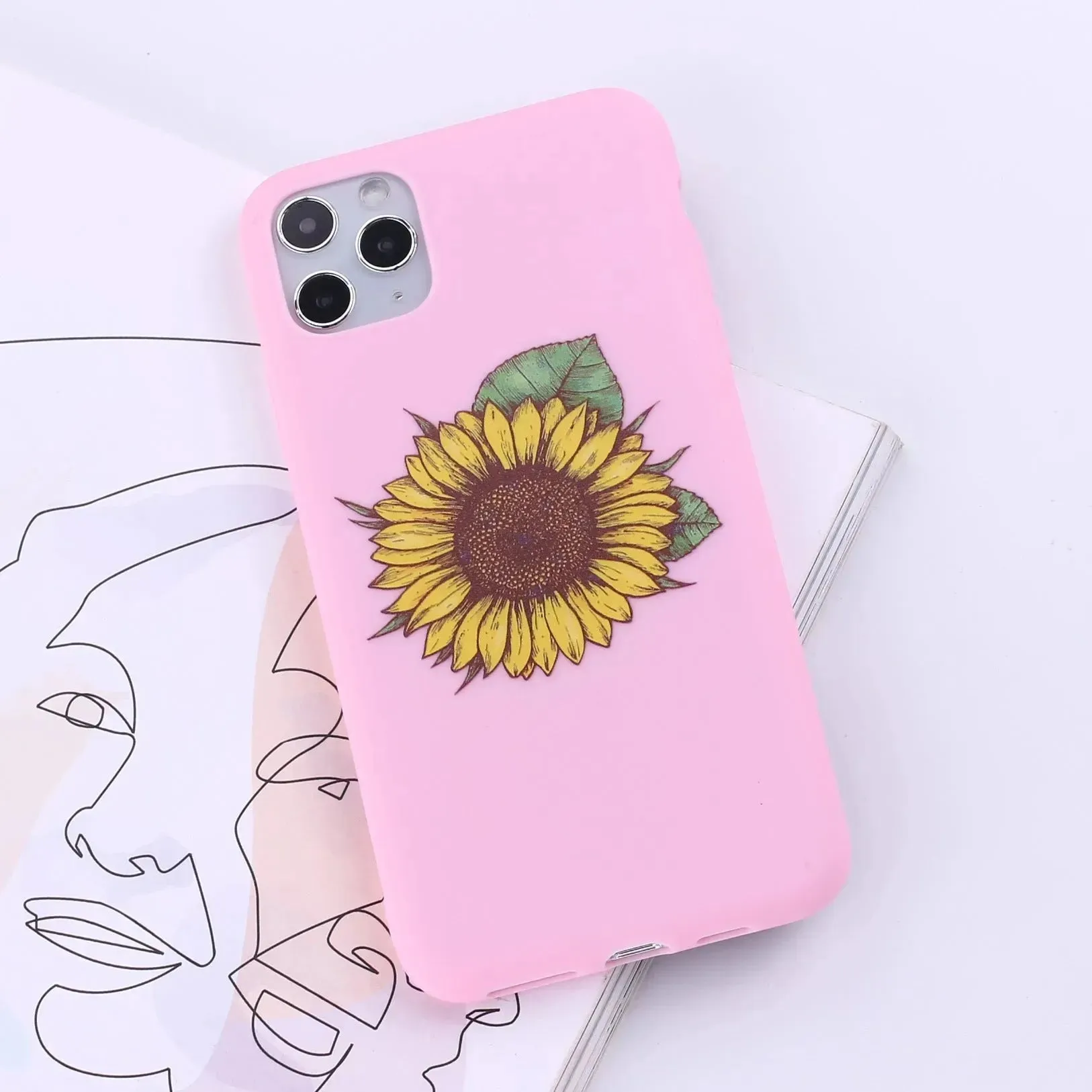 Floral Printed Liquid Silicone mobile phone case Unisex