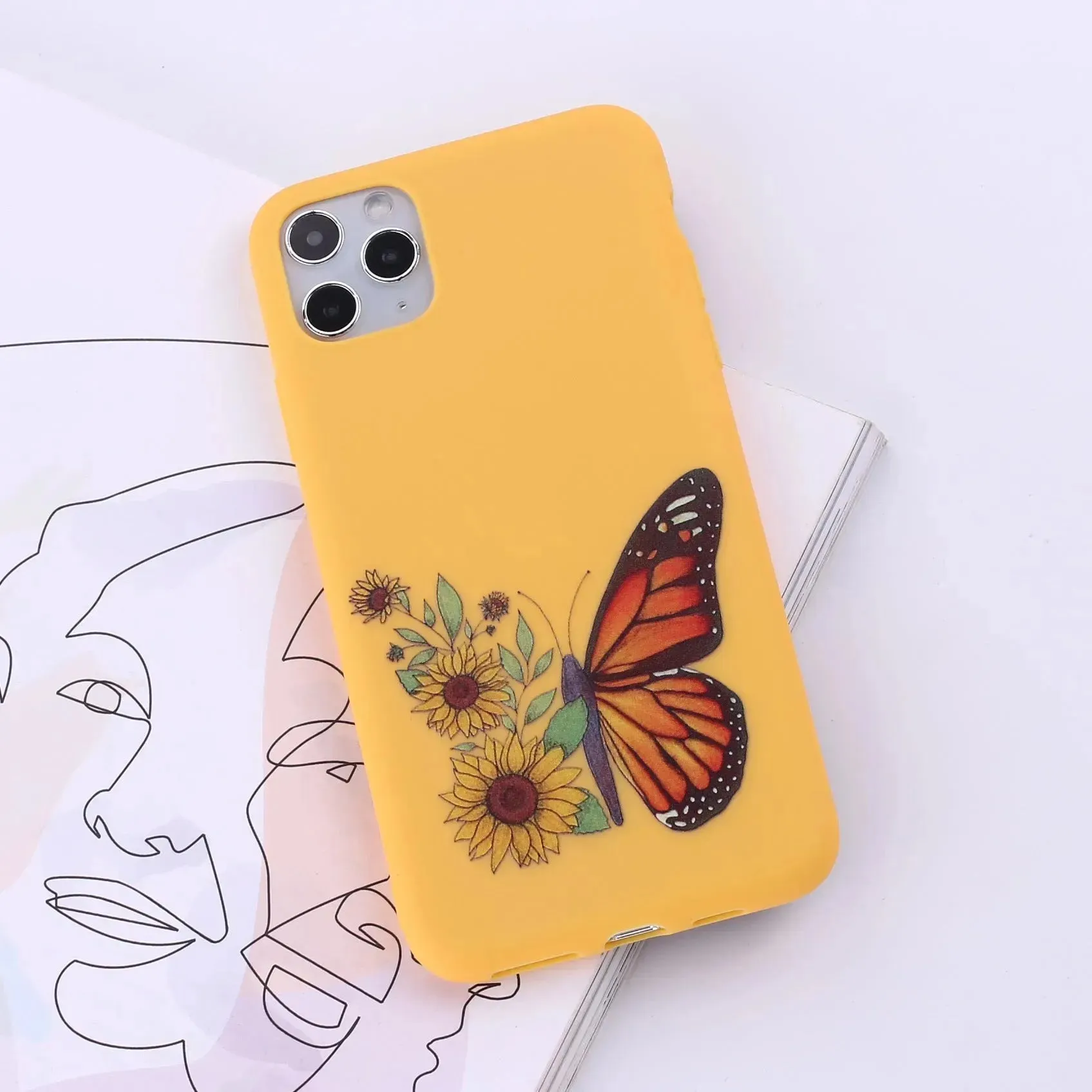 Floral Printed Liquid Silicone mobile phone case Unisex