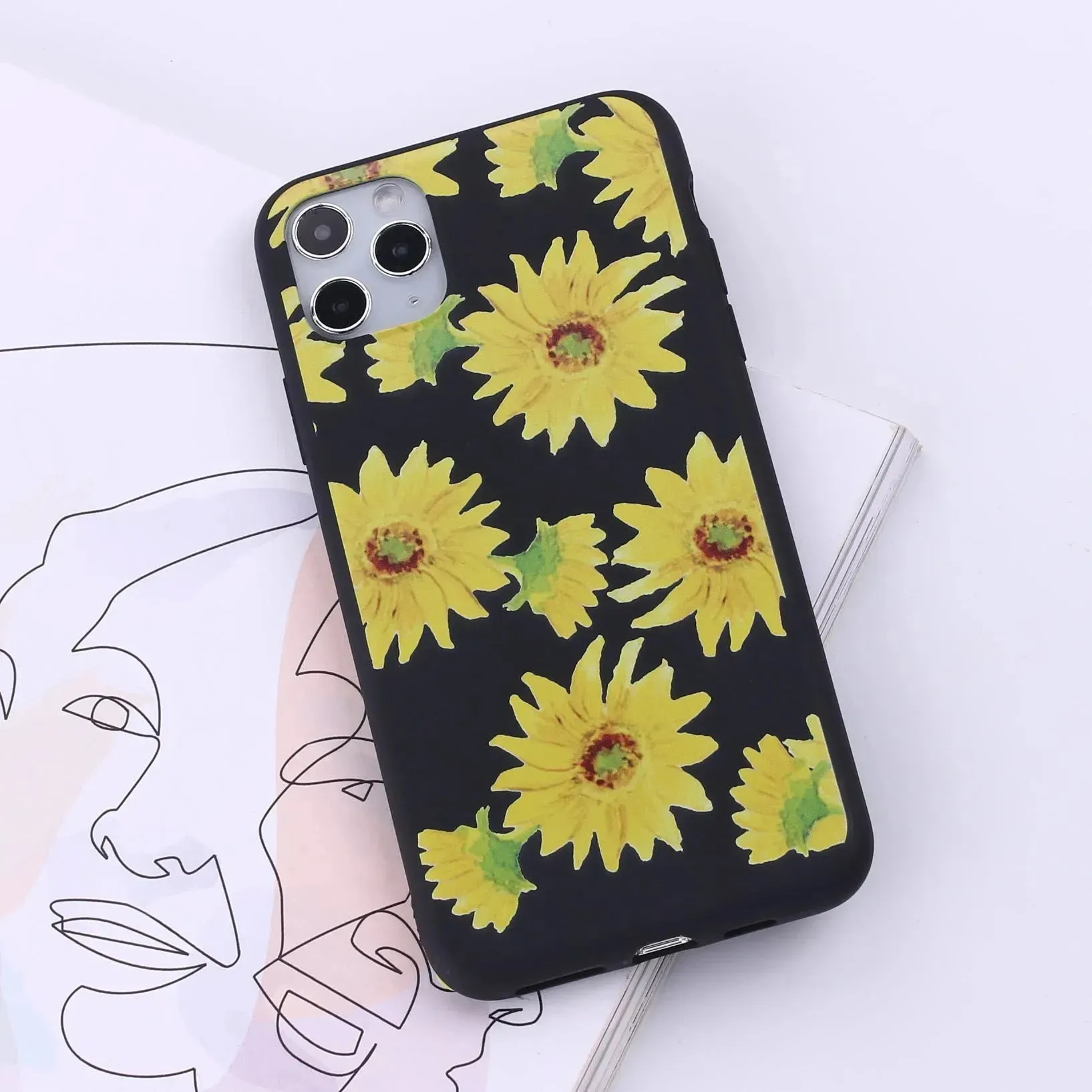 Floral Printed Liquid Silicone mobile phone case Unisex