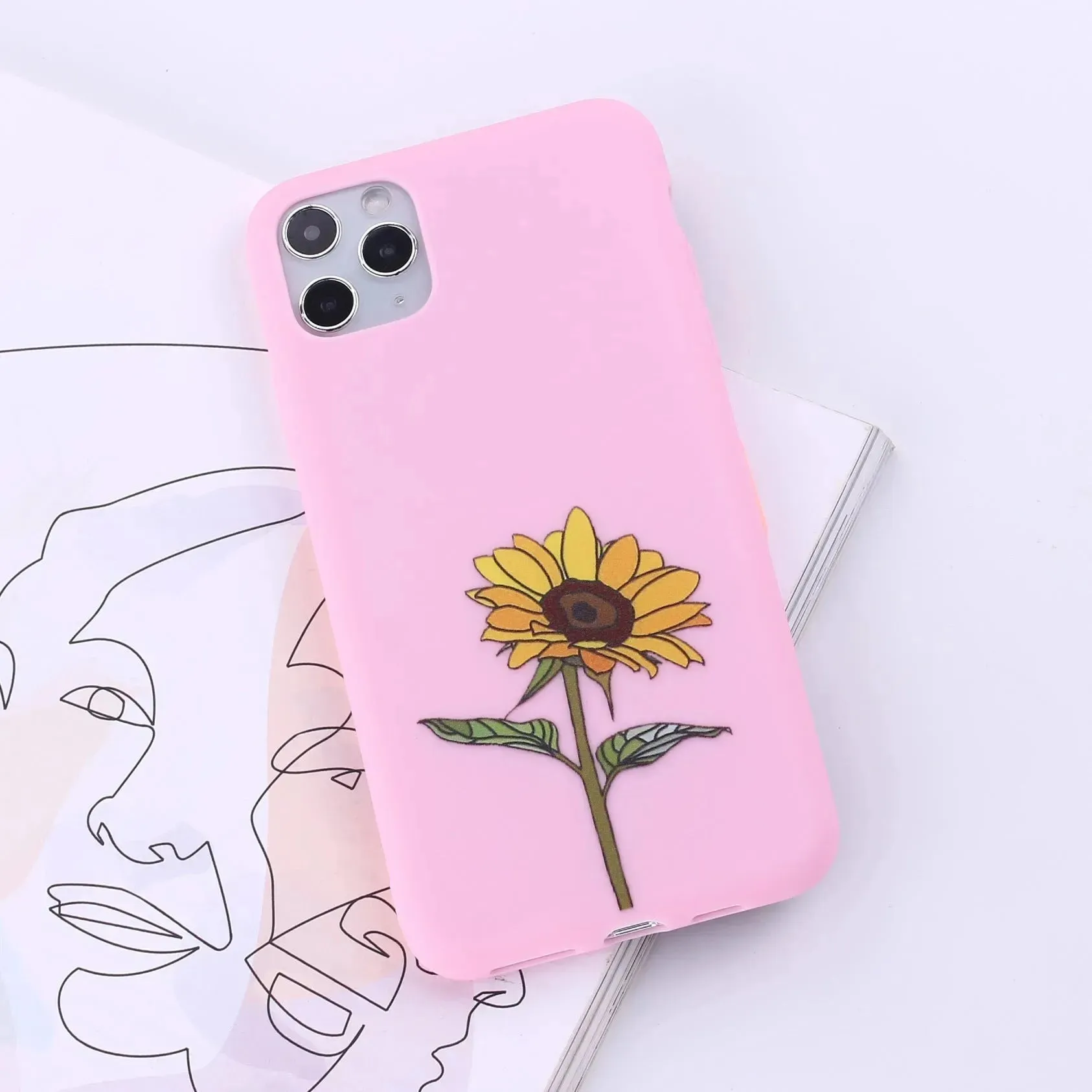 Floral Printed Liquid Silicone mobile phone case Unisex