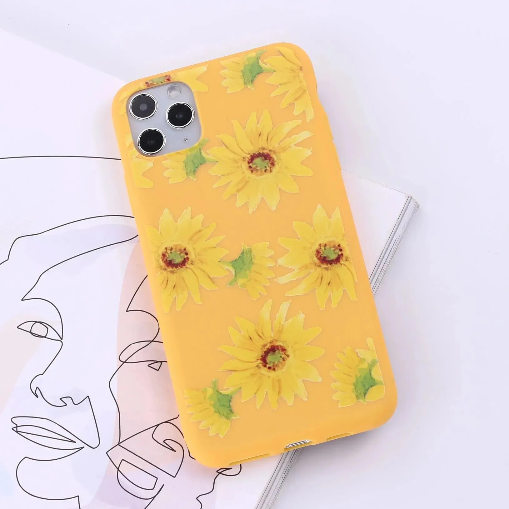 Floral Printed Liquid Silicone mobile phone case Unisex