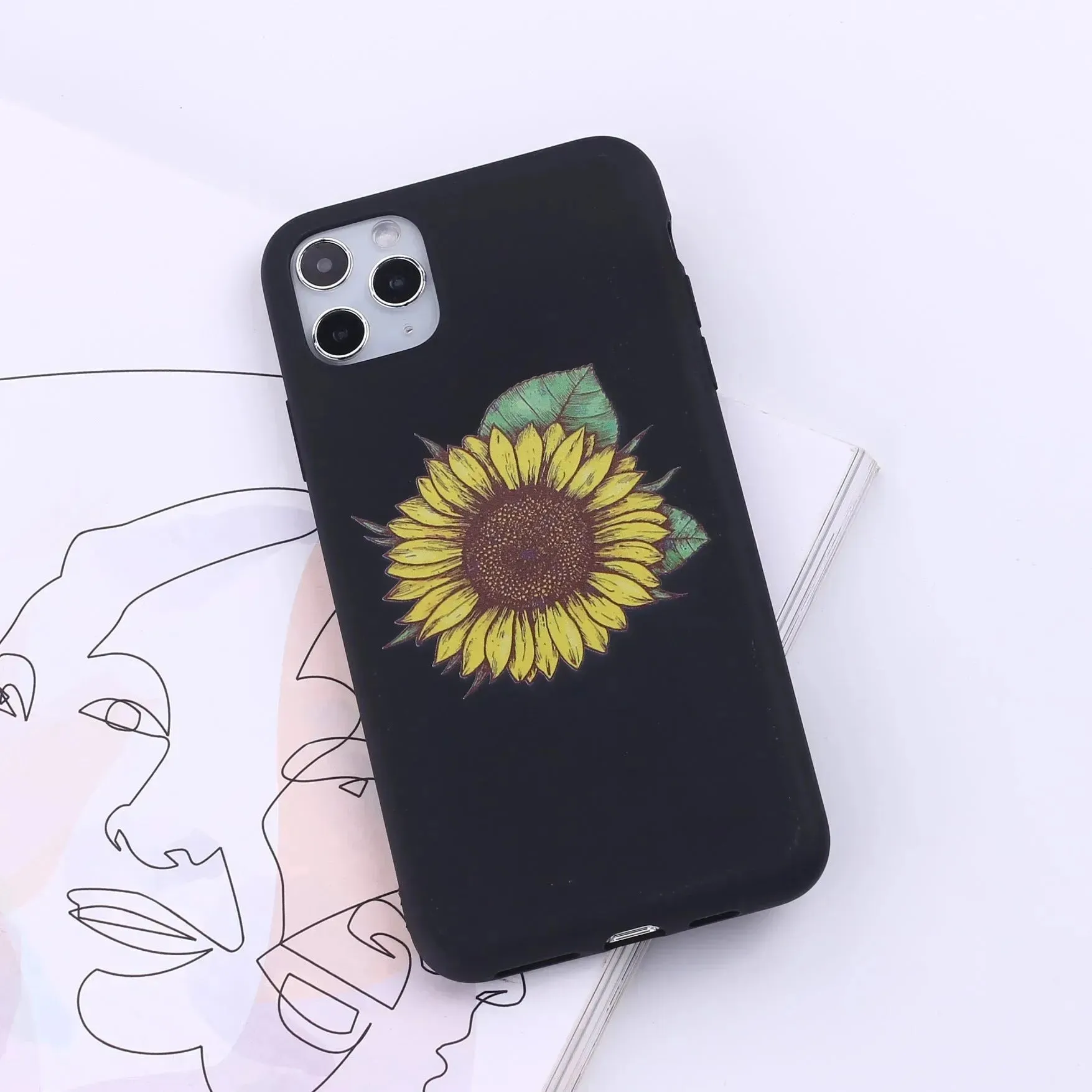 Floral Printed Liquid Silicone mobile phone case Unisex