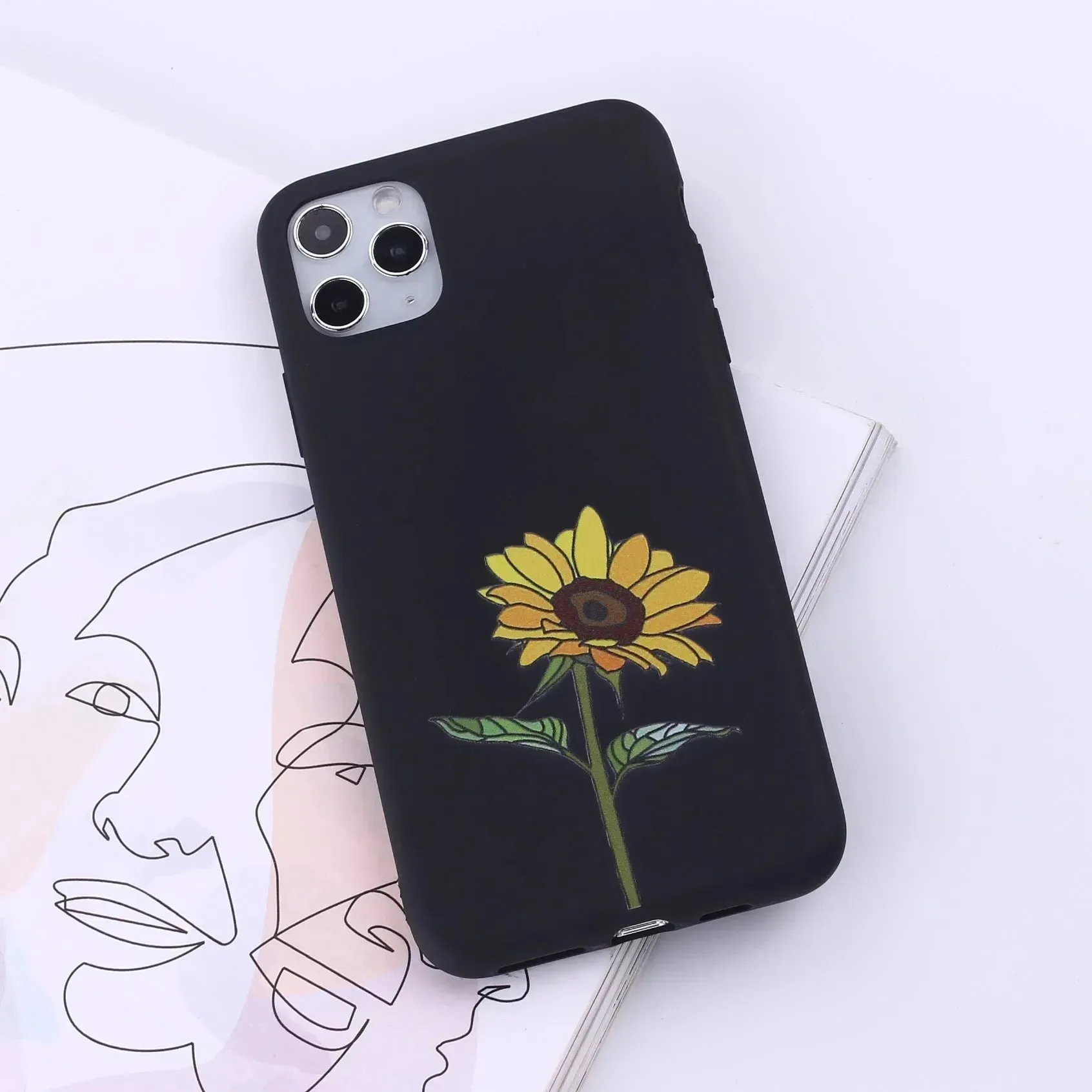 Floral Printed Liquid Silicone mobile phone case Unisex