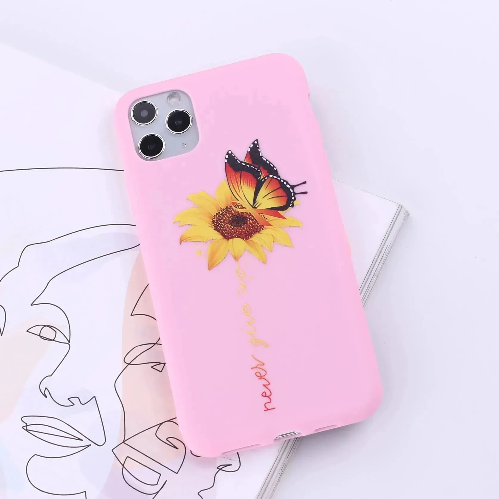 Floral Printed Liquid Silicone mobile phone case Unisex