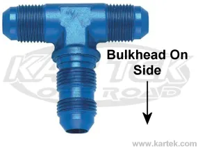 Fragola AN -4 Blue Anodized Aluminum Bulkhead Tee On The Side Fittings