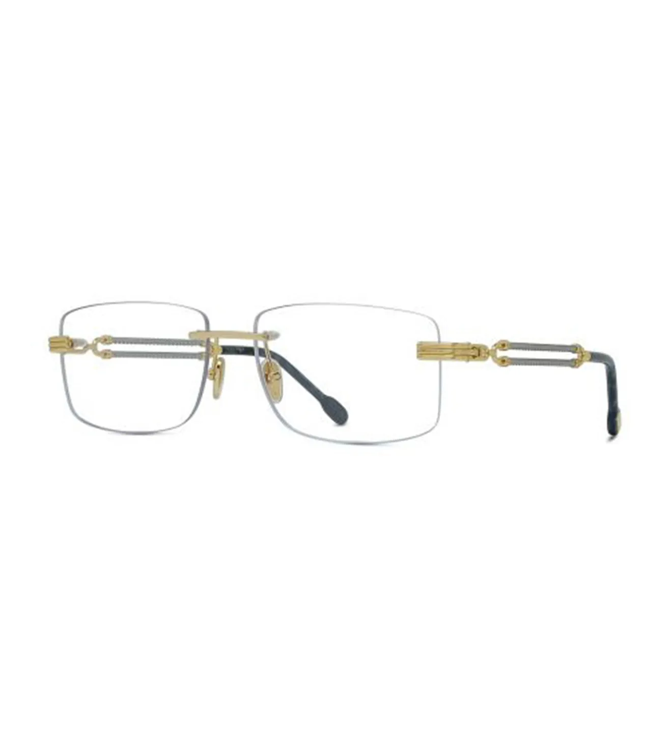 Fred Men's Gold Rectangular Optical Frame