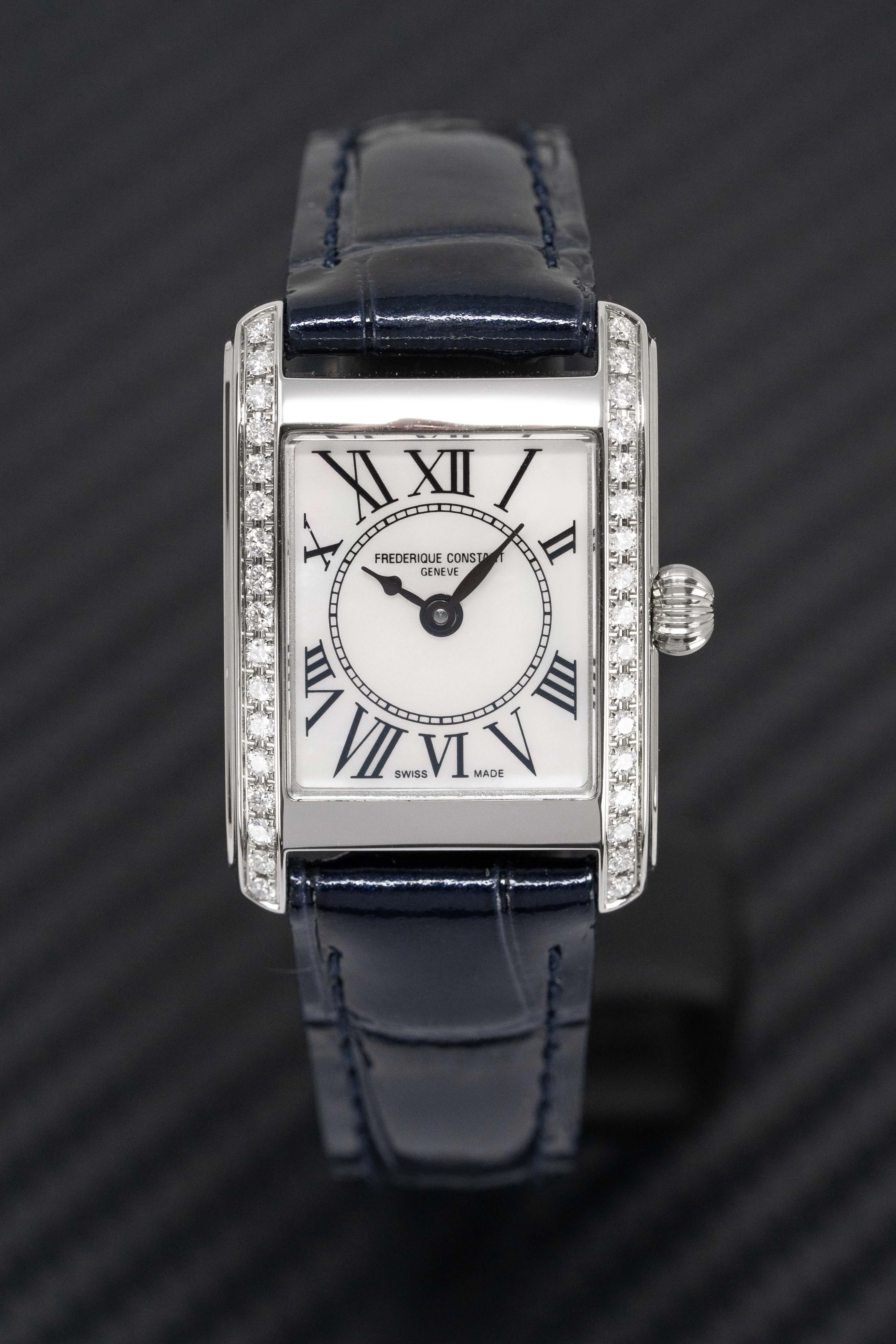 Frederique Constant Watch Ladies Classic Carree Blue Leather FC-200MPWCD16