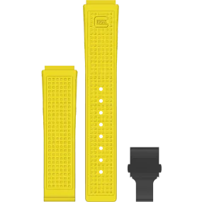 Glock Silicone Strap: Yellow RTF with Black Clasp 18mm