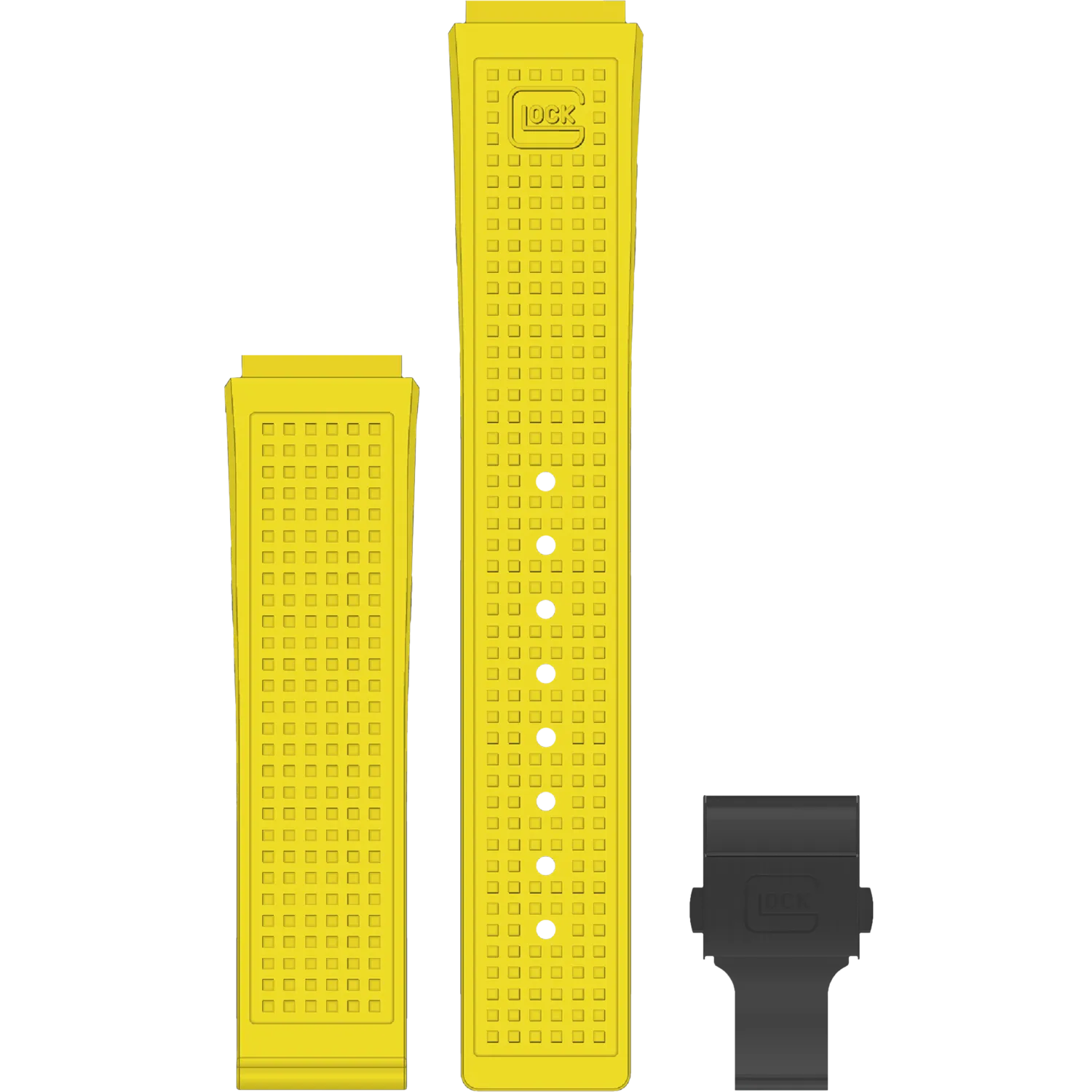 Glock Silicone Strap: Yellow RTF with Black Clasp 18mm