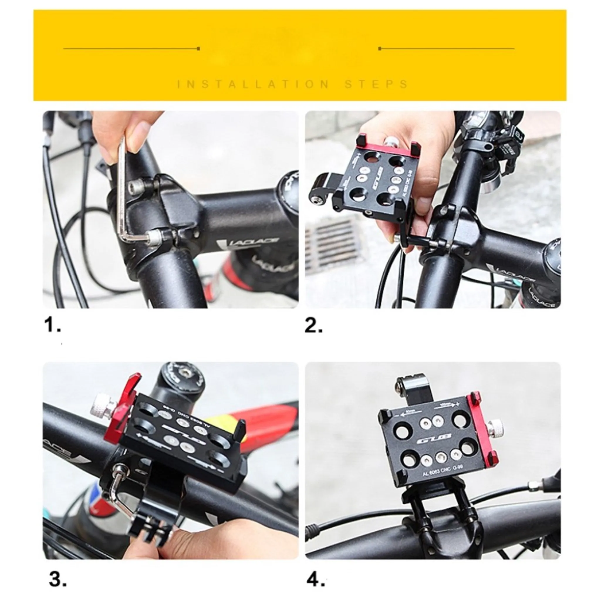 GUB G-99 aluminum bicycle bike mount holder - Black / Red