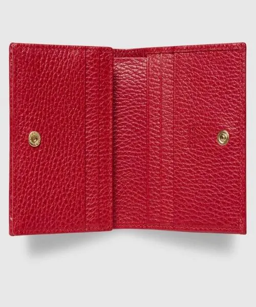 Gucci GG Leather Card Case Red