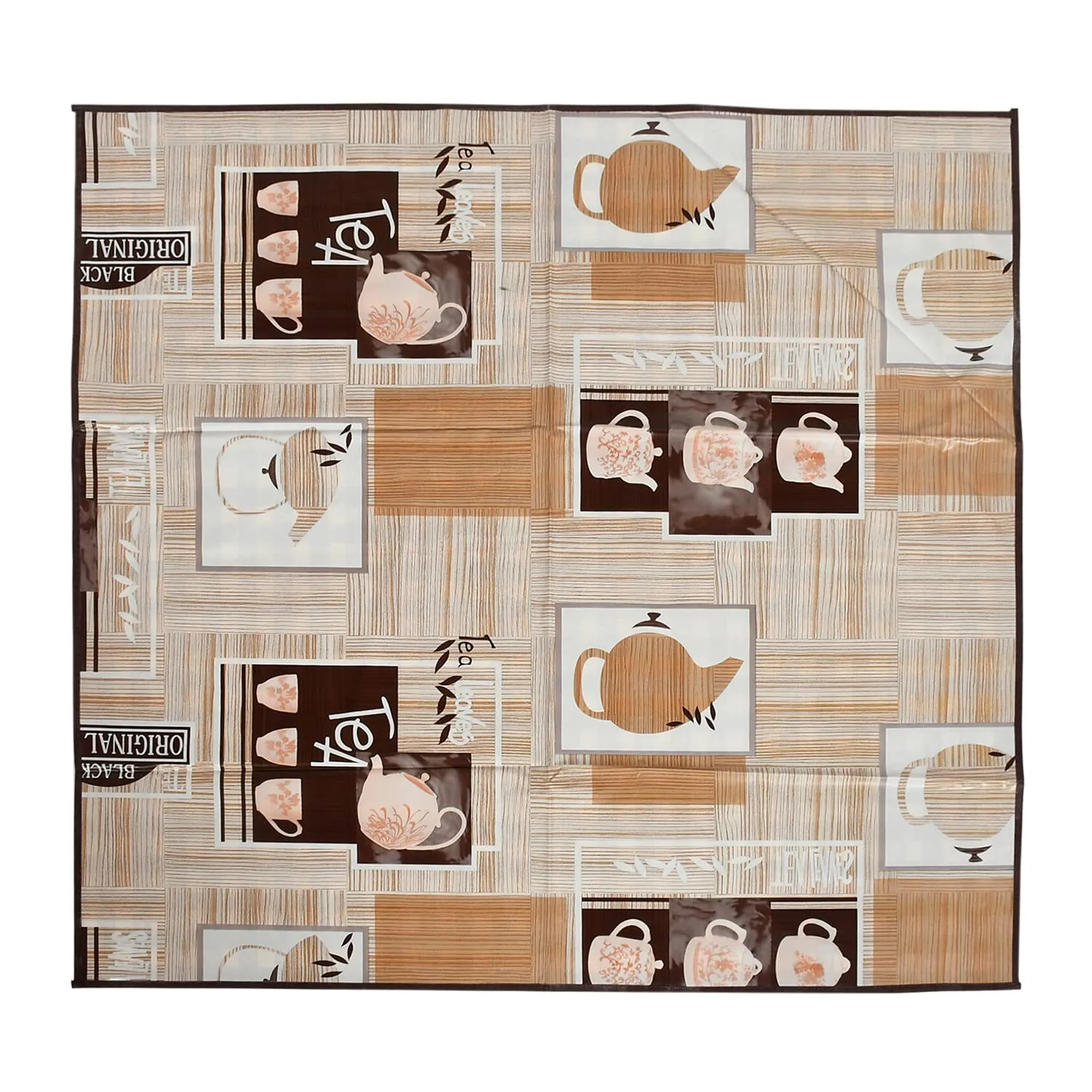 Heart Home PVC Kattle Print Both Sided Bed Server Food Mat, Bedsheet Protector for Home 36"x36" (Light Brown) 54HH4336.