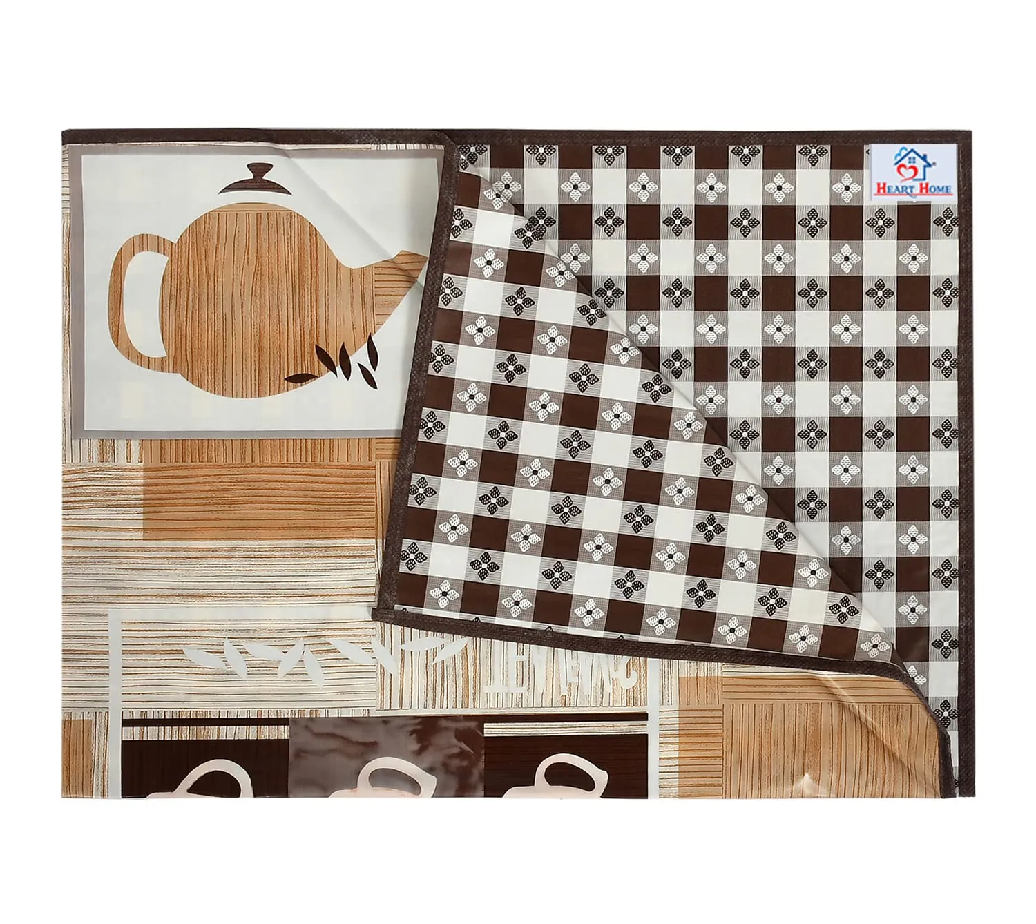 Heart Home PVC Kattle Print Both Sided Bed Server Food Mat, Bedsheet Protector for Home 36"x36" (Light Brown) 54HH4336.