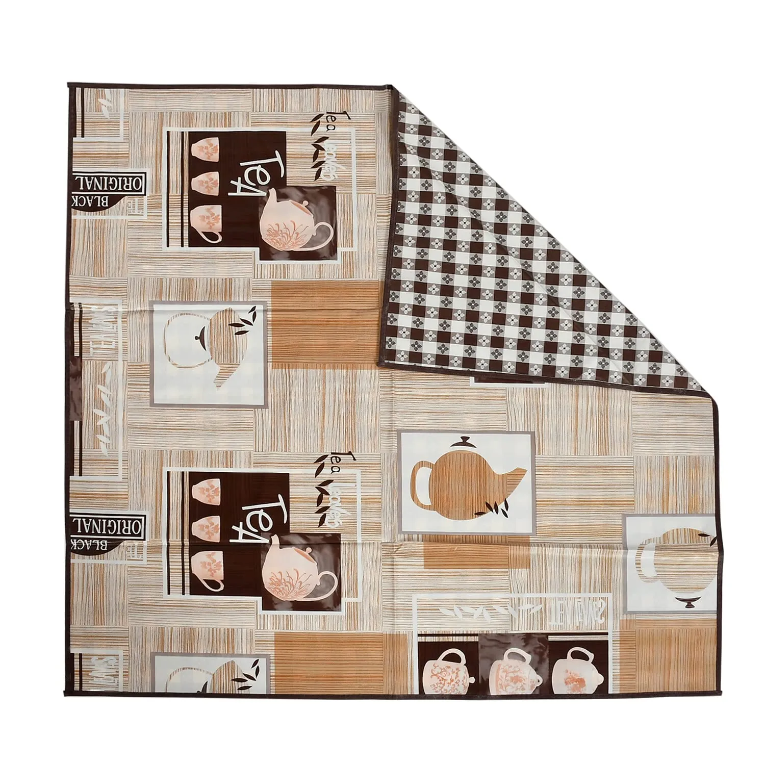 Heart Home PVC Kattle Print Both Sided Bed Server Food Mat, Bedsheet Protector for Home 36"x36" (Light Brown) 54HH4336.