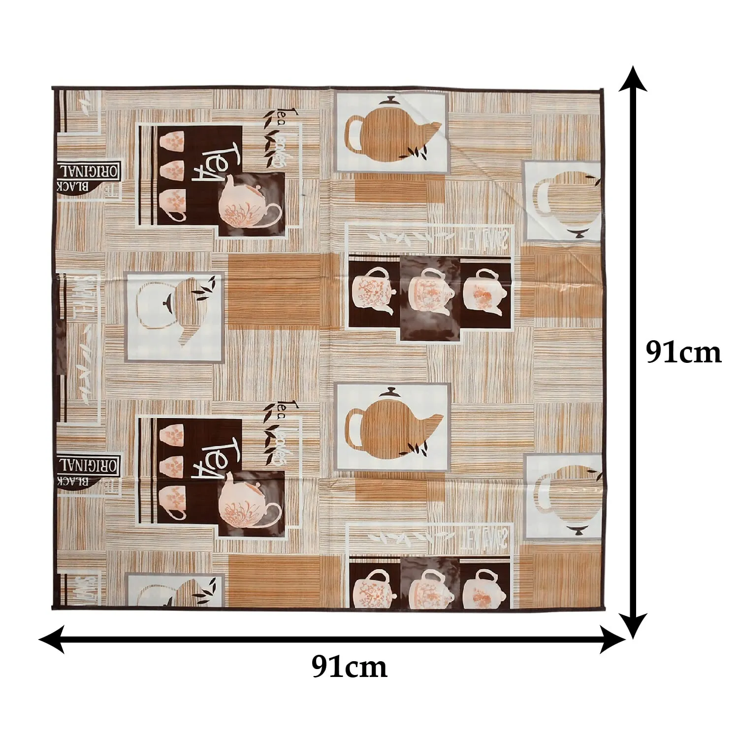 Heart Home PVC Kattle Print Both Sided Bed Server Food Mat, Bedsheet Protector for Home 36"x36" (Light Brown) 54HH4336.