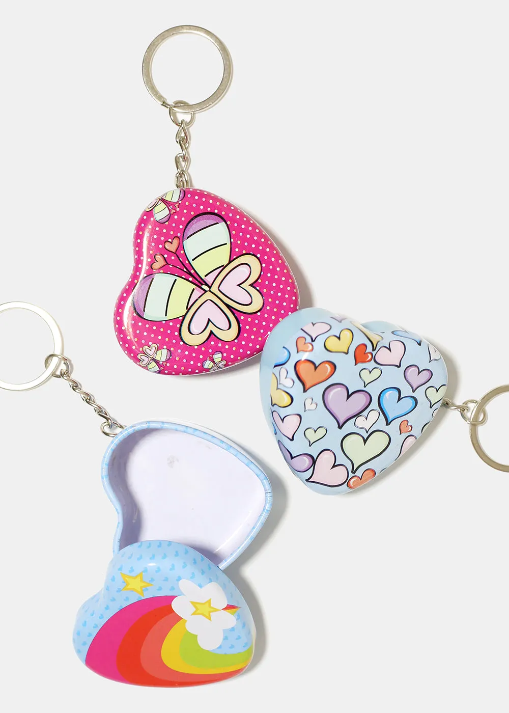 Heart Shape Tin Keychain