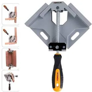 Homdum 90° Corner Clamp Single Hand Quick Release Button 90 Degree clamping tool For Welding Wood Working & Photo Framing Right Angle double clamp Pack of 2 Pecies