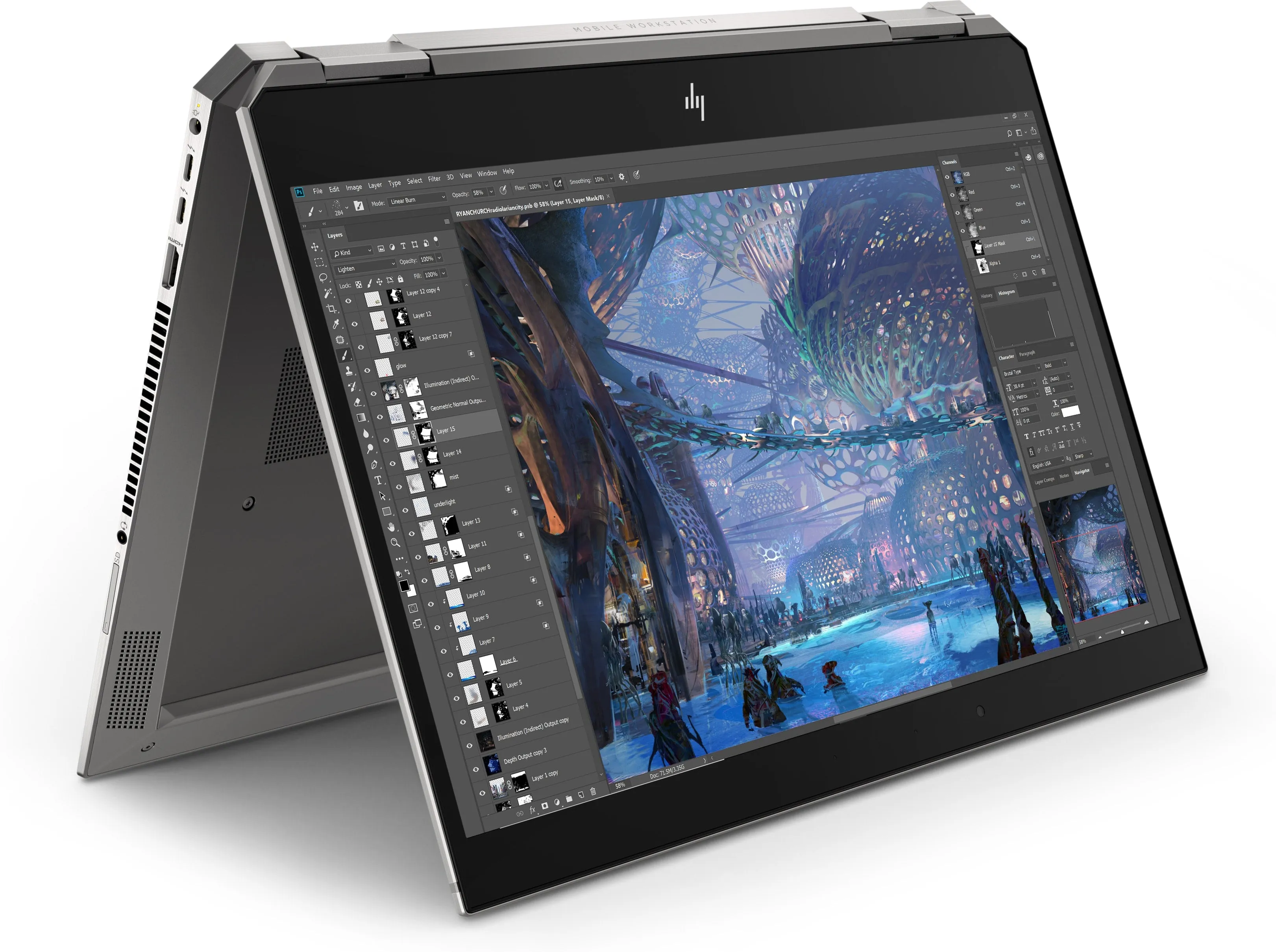 HP ZBook Studio X360 G5 15.6" 4K UHD (Touch) Convertible Mobile Workstation, Intel i9-9880H, 2.30GHz, 32GB RAM, 1TB SSD, Win10P - 2R706UT#ABA (Certified Refurbished)