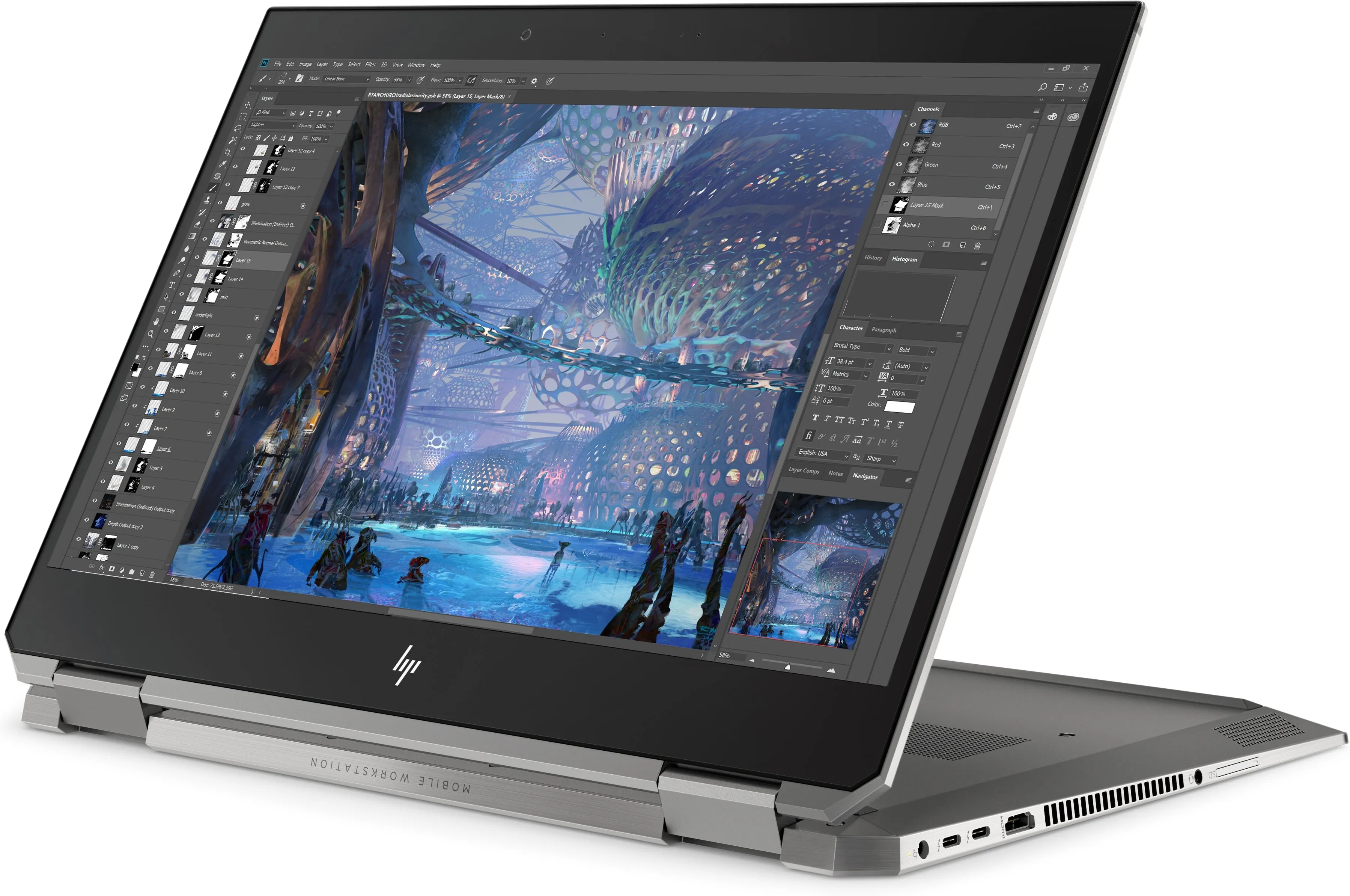 HP ZBook Studio X360 G5 15.6" 4K UHD (Touch) Convertible Mobile Workstation, Intel i9-9880H, 2.30GHz, 32GB RAM, 1TB SSD, Win10P - 2R706UT#ABA (Certified Refurbished)