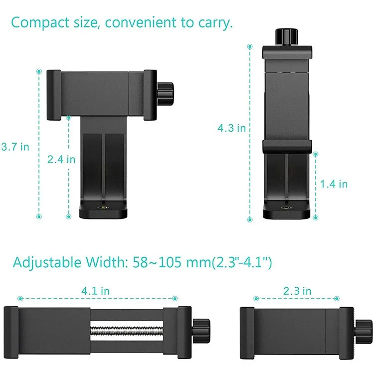 Hridz Universal Smartphone Tripod Mount Adapter Adjustable Clamp Phone Holder Clip Holder