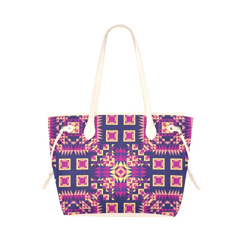 Kaleidoscope Bleu Clover Canvas Tote Bag